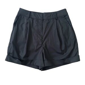 JASON WU Black Pleated  High Rise Shorts Size Small